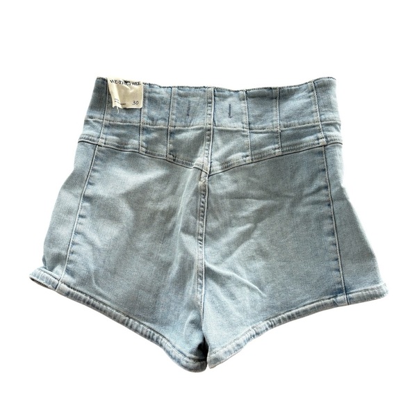 Free People x We The Free Jayde High-Rise Micro Denim Light Wash Shorts Size 30 - Picture 8 of 8